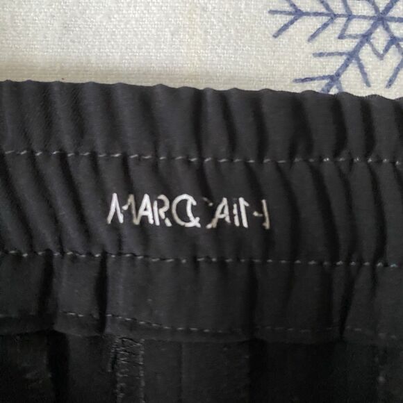 Marc Cain Wide Leg Pants Women L Black Relaxed Designer Old Money Quiet Luxury - Picture 3 of 11